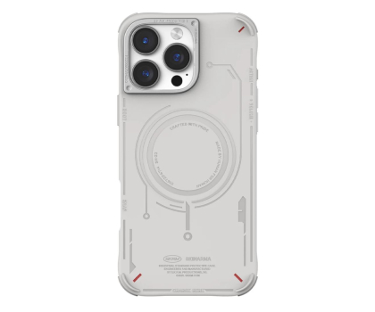 Etui do telefonów SKINARMA Mecha do iPhone 16 Pro 6.3" Magnetic Charging light grey